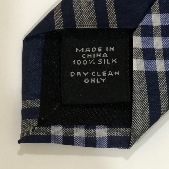 EXPRESS MEN’S TIE THIN/SLIM. 100% SILK BLUE - Picture 6 of 6